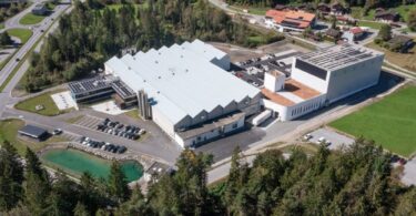 Aerial view of the modernised GF Seewis plant in Switzerland.