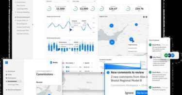 Screenshot of Jacobs’ Flood Platform showing dashboard analytics and collaborative workspace tools for flood modelling.