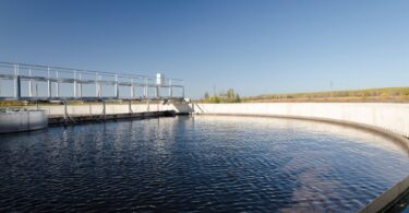 Large water treatment plant supplying drinking water to urban communities in Ivory Coast.
