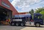 Water Direct tanker at a company depot during logistics operations.