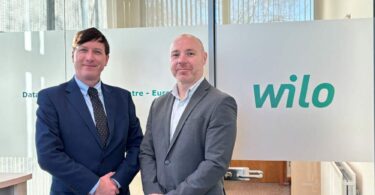 Richard Swinburne and Lee Tebbatt at Wilo Ireland offices following the announcement of Swinburne’s appointment as Managing Director.