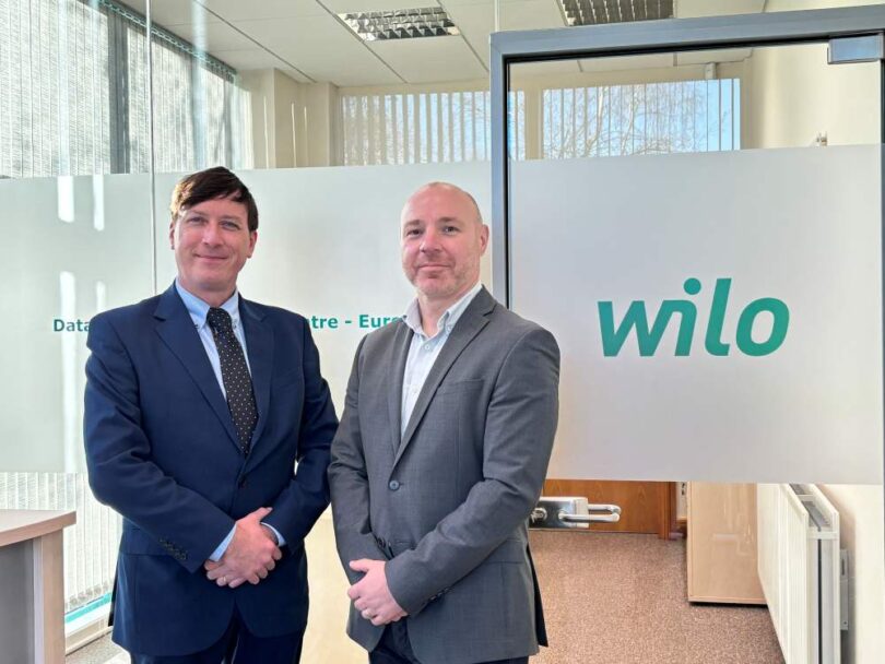 Richard Swinburne and Lee Tebbatt at Wilo Ireland offices following the announcement of Swinburne&rsquo;s appointment as Managing Director.