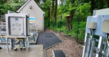 External view of the Tyndrum treatment works site following recent infrastructure upgrades.