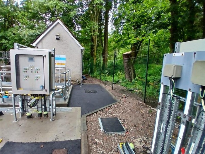 External view of the Tyndrum treatment works site following recent infrastructure upgrades.