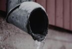 Frozen water pipe during cold winter conditions