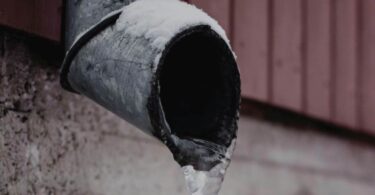 Frozen water pipe during cold winter conditions