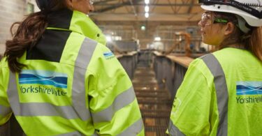 Yorkshire Water colleagues working at a water treatment facility