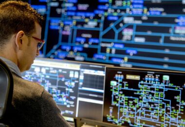 Operational intelligence in water management using AI analytics on laptop dashboard