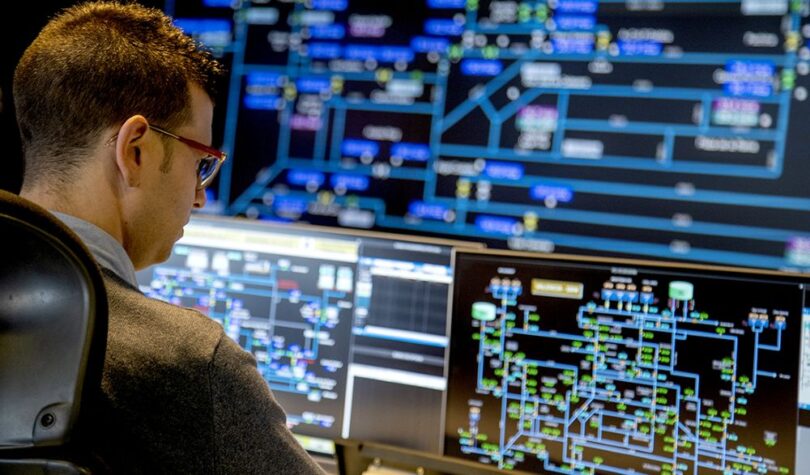 Operational intelligence in water management using AI analytics on laptop dashboard