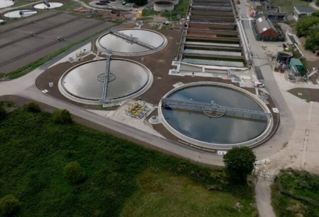 Phosphorus removal programme at Dewsbury Wastewater Treatment Works showing new settlement tanks