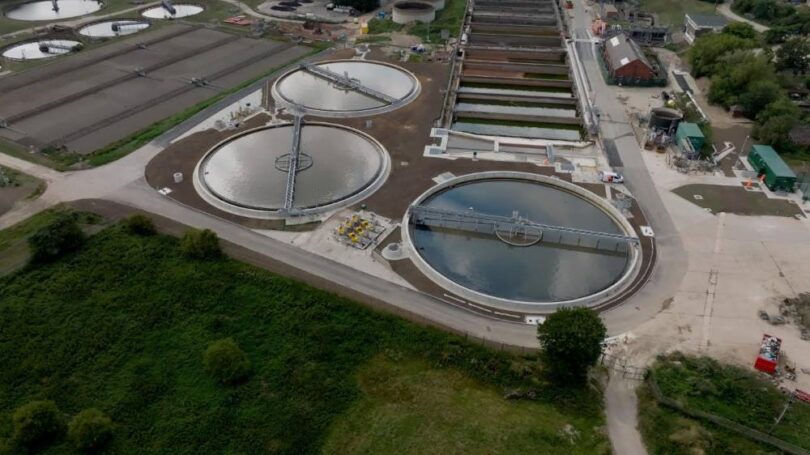 Phosphorus removal programme at Dewsbury Wastewater Treatment Works showing new settlement tanks