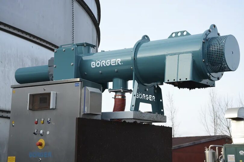 B&ouml;rger Bioselect separator used for pig manure separation in biogas production