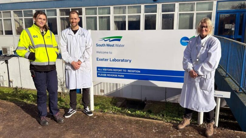 South West Water laboratory apprentices at Countess Wear Exeter