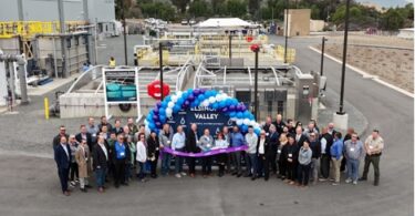 Ribbon cutting ceremony celebrating Horsethief Canyon Water Reclamation Facility expansion in Temescal Valley