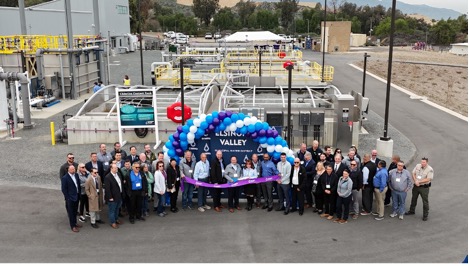Ribbon cutting ceremony celebrating Horsethief Canyon Water Reclamation Facility expansion in Temescal Valley