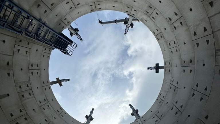 Storm overflow storage tank infrastructure used to increase sewer capacity