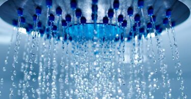 England water deficit behaviour change shower head water flow close up