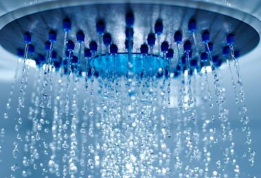 England water deficit behaviour change shower head water flow close up