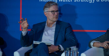 Dr Helge Daebel of Emerald Technology Ventures speaking at water industry event