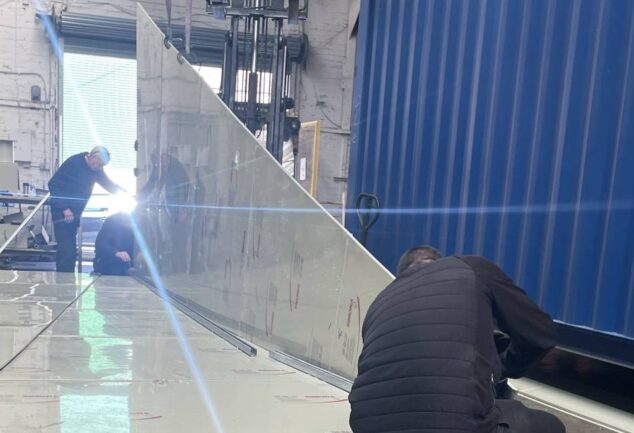 Membracon engineers assembling modular water treatment system in fabrication facility