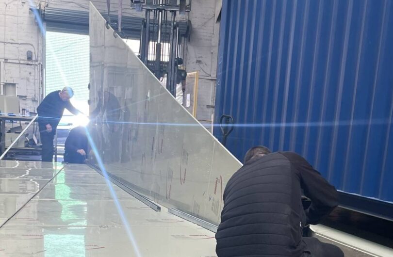 Membracon engineers assembling modular water treatment system in fabrication facility