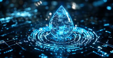 AI water innovation technology concept for river and wastewater monitoring