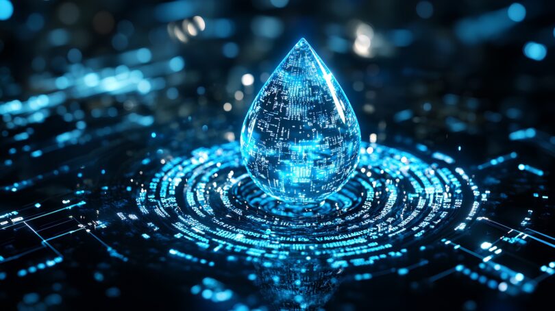 AI water innovation technology concept for river and wastewater monitoring