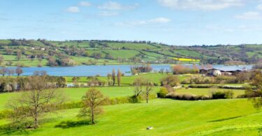 Bristol water network upgrade showing Blagdon Lake reservoir and surrounding landscape supporting regional water supply