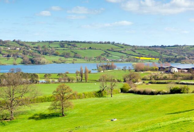 Bristol water network upgrade showing Blagdon Lake reservoir and surrounding landscape supporting regional water supply