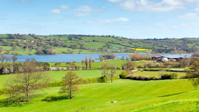 Bristol water network upgrade showing Blagdon Lake reservoir and surrounding landscape supporting regional water supply