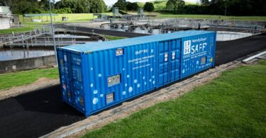SAFF PFAS sewage treatment trial container system installed at wastewater treatment facility in Australia