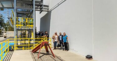 Usalco California water treatment chemicals facility showing industrial treatment infrastructure and staff at Rancho Cucamonga site