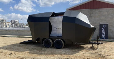 VVater Bastrop water treatment project mobile treatment unit showing advanced chemical-free water treatment system
