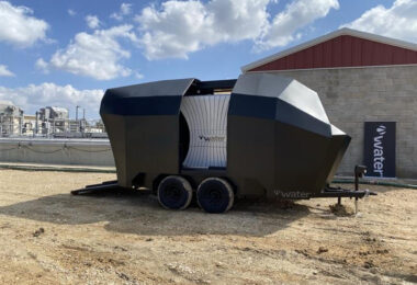 VVater Bastrop water treatment project mobile treatment unit showing advanced chemical-free water treatment system