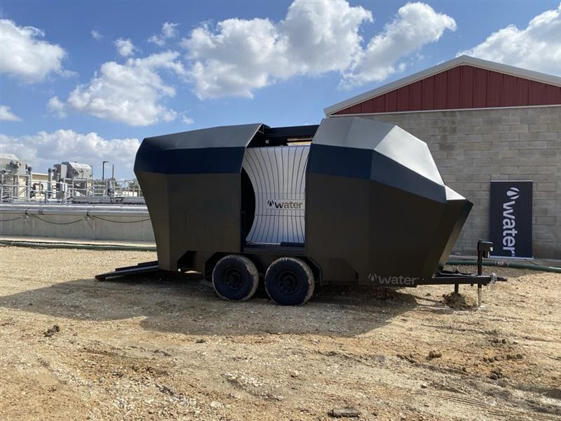 VVater Bastrop water treatment project mobile treatment unit showing advanced chemical-free water treatment system