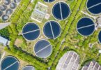 Aerial view of water treatment works representing ozone plant maintenance