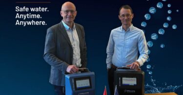 bNovate Technologies executives presenting rapid water quality monitoring systems designed for real-time microbial detection and drinking water safety