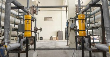 Energy Recovery PX Pressure Exchanger technology installed within an industrial reverse osmosis wastewater treatment facility in India.
