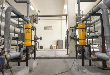 Energy Recovery PX Pressure Exchanger technology installed within an industrial reverse osmosis wastewater treatment facility in India.
