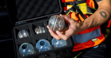 Aganova's Nautilus in-line inspection technology used for AI-powered leak detection inside large-diameter water pipelines in Recife, Brazil.