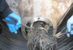 Wastewater pump blocked by rag debris and solids causing operational failures