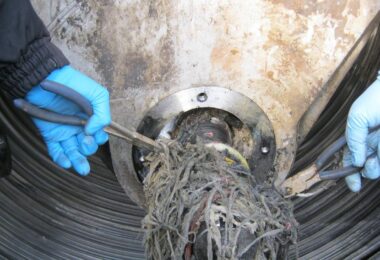 Wastewater pump blocked by rag debris and solids causing operational failures