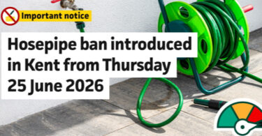 Hosepipe ban notice for South East Water customers in Kent