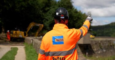 Costain worker on a United Utilities maintenance site in the North West of England