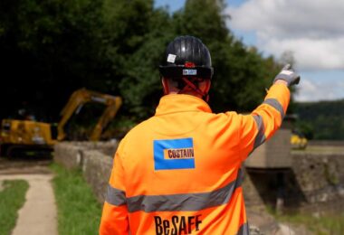 Costain worker on a United Utilities maintenance site in the North West of England