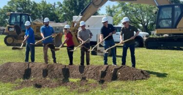 Kaukauna city officials and project leaders at the groundbreaking for new WaterSurplus ImpactRO treatment systems