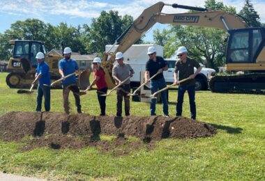 Kaukauna city officials and project leaders at the groundbreaking for new WaterSurplus ImpactRO treatment systems