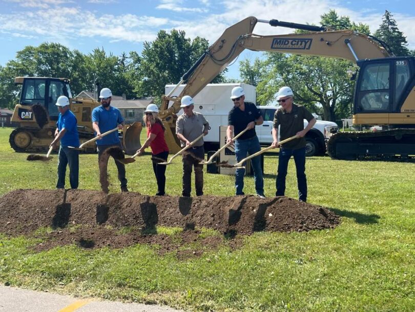 Kaukauna city officials and project leaders at the groundbreaking for new WaterSurplus ImpactRO treatment systems
