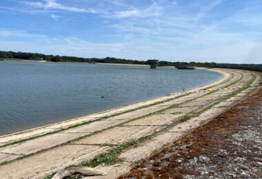 Bough Beech Reservoir under blue sky during hot weather