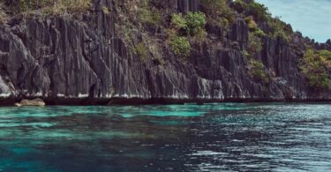 Beautiful landscape of a rocky bay of philippine i